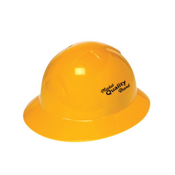 Full Brim Hard Hat with 6-Point Ratchet Suspension  Imprinted with Logo (Q604065)