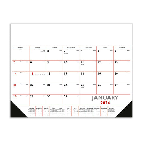 Custom Red & Black Desk Pad With Vinyl Corners Calendar (Q604722 ...