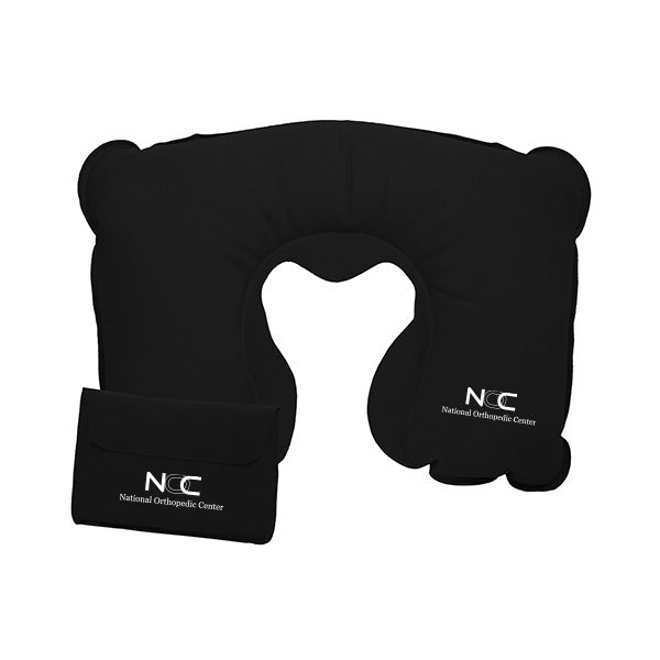 Soft Flocked Velour Inflatable Neck Pillows  Imprinted with Logo (Q607511)