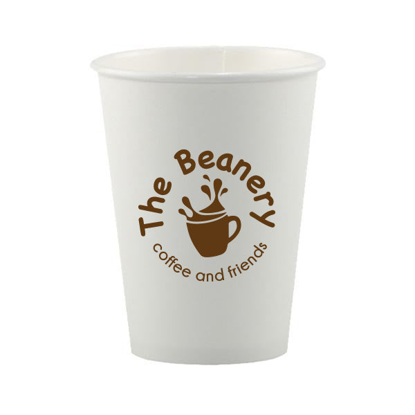 12 Oz. White Tradition Paper Cups  Imprinted with Logo (Q612211)