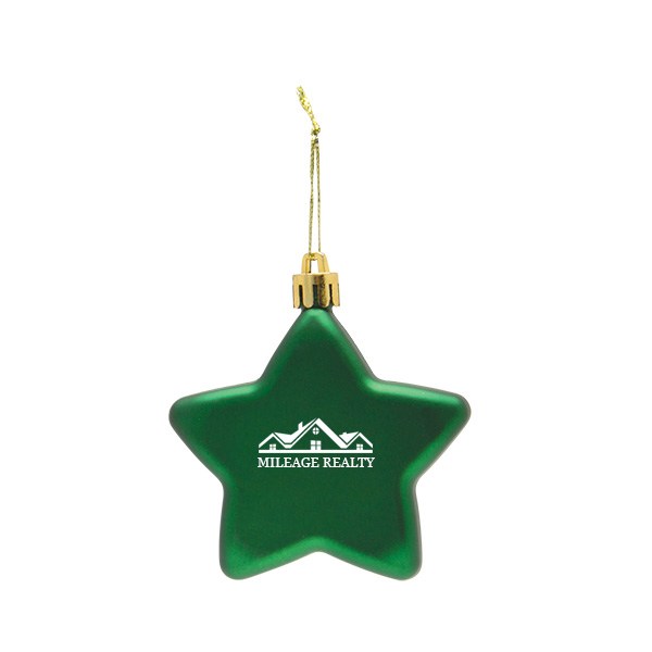 Shatter Resistant Flat Star Ornament  Imprinted with Logo (Q612711)
