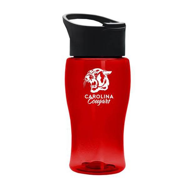 18 Oz. Transparent Bottle - Pop-Up Sip Lid  Imprinted with Logo (Q613722)