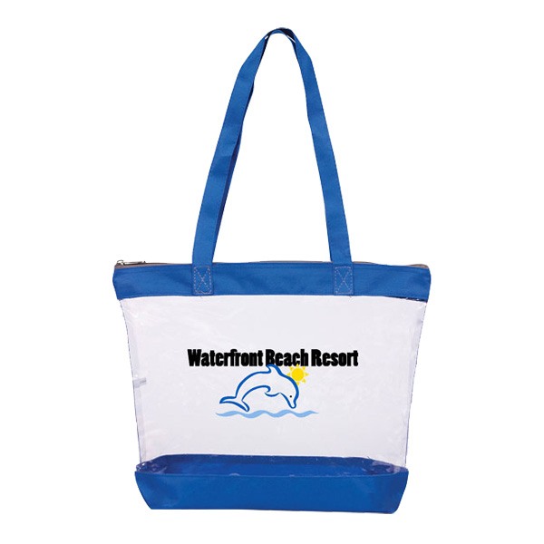 Basic Clear Zipper Tote  Imprinted with Logo (Q619111)