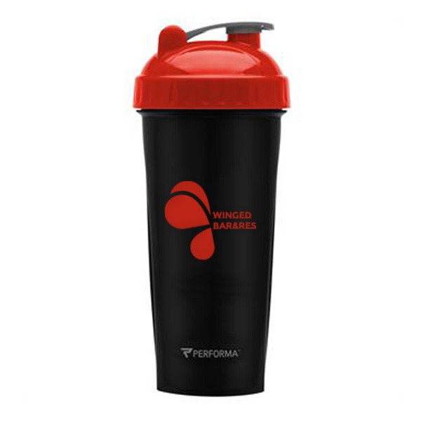 28 Oz. Classic Shaker Bottle - Red Lid  Imprinted with Logo (Q619522)