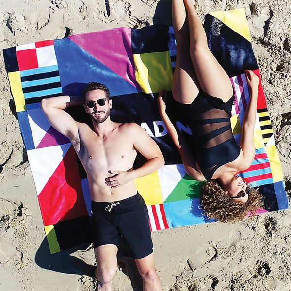 Subli-Plush Velour Beach Towel 4-2  Imprinted with Logo (Q624211)