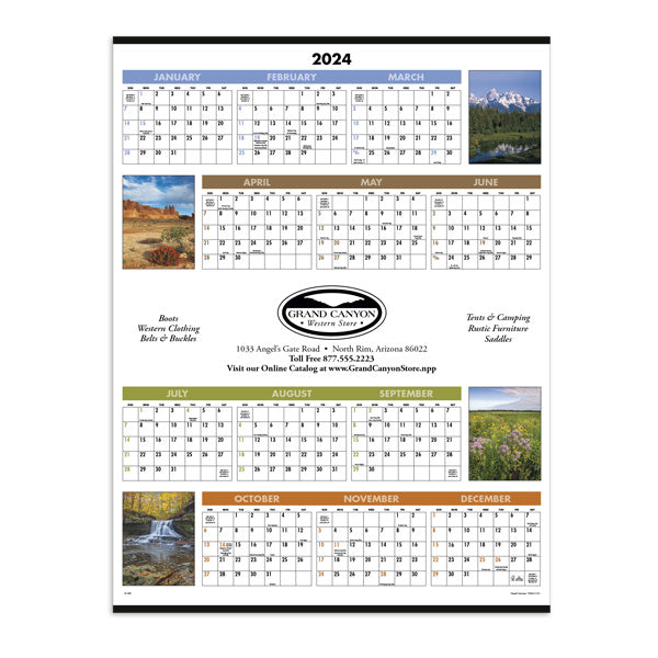 Custom Scenic SpanAYear Calendar (Q624722) Wall Calendars with Logo