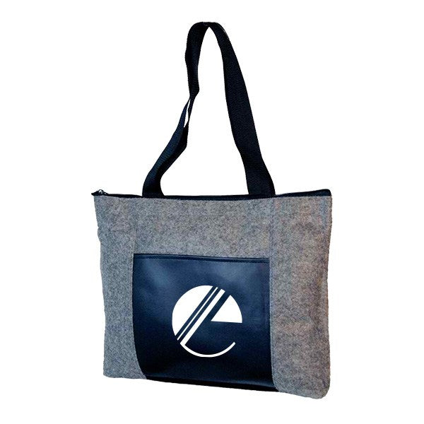 Velvet Zippered Tote With Front Pocket  Imprinted with Logo (Q626422)
