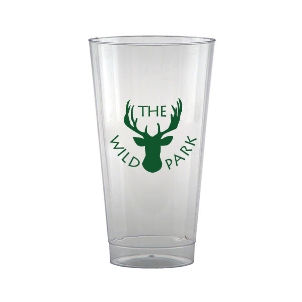 16 Oz. Clear Fluted Plastic Cup  Imprinted with Logo (Q632211)