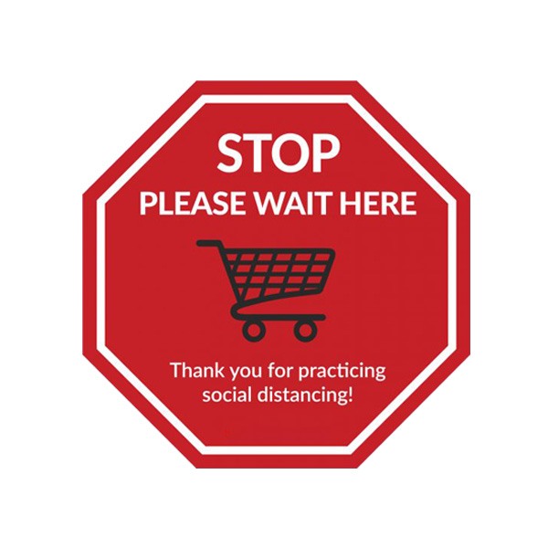 12 x 12 Octagon Social Distancing Decals (Q634011)