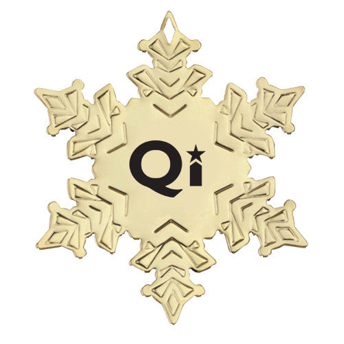 Gold Snowflake Ornament  Imprinted with Logo (Q634235)