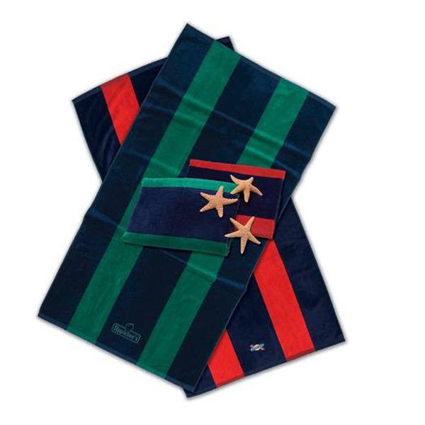 34 x 64 18 Lbs. Velour Rugby Stripe USA Made Towel (Q636211)