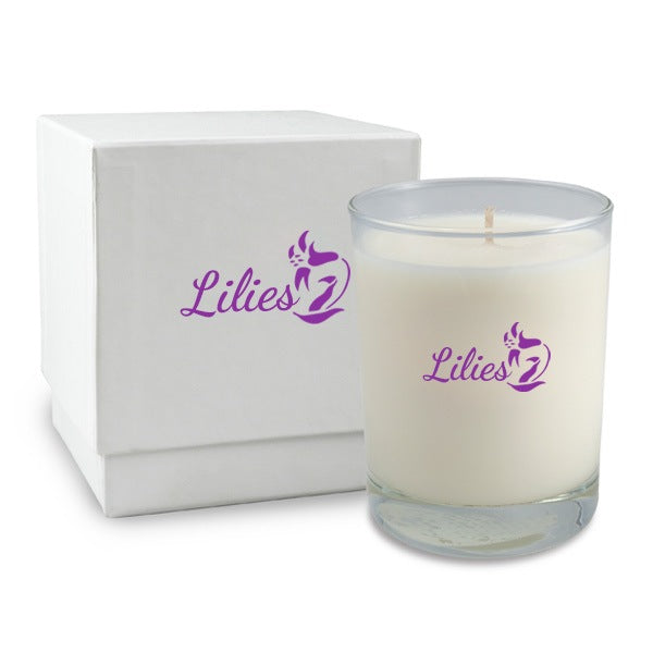 14 Oz. Clear Tumbler Candle With LUX Box  Imprinted with Logo (Q641211)