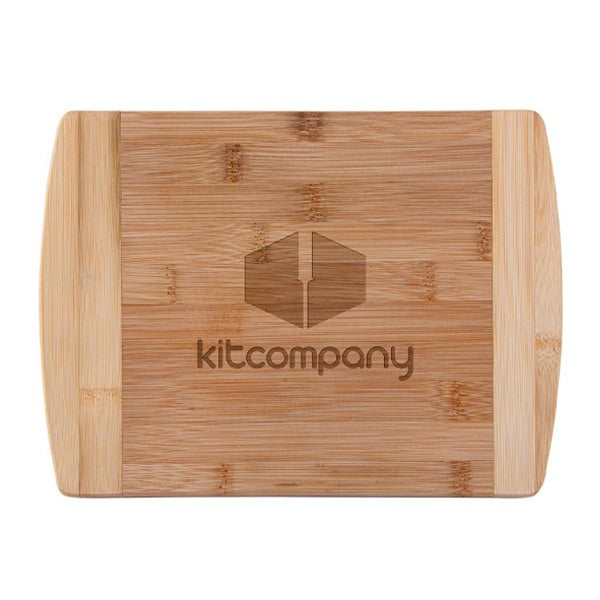 11 Inch Brisbane Two-Tone Deluxe Bamboo Cutting Board  Imprinted with Logo (Q644622)