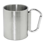 10 Oz. Brushed Stainless Steel Carabiner Mugs (Q653911)