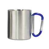 10 Oz. Brushed Stainless Steel Carabiner Mugs (Q653911)