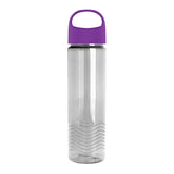 24 Oz. Wave Transparent Bottle - Oval Crest Lid (Q663722)