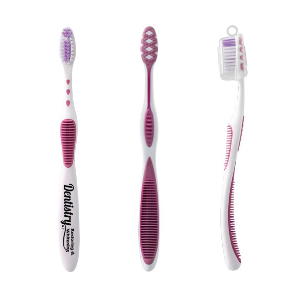 Soft Grip Toothbrush with Cap  Imprinted with Logo (Q665211)