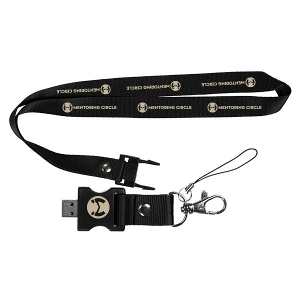 2-in-1 Custom Printed Lanyard & USB 2 GB  Imprinted with Logo (Q666611)