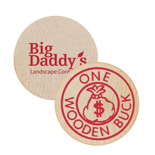 One Wooden Buck Nickels  Imprinted with Logo (Q668411)
