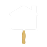 Sandwiched Hand Fan Two Sided One Spot Color Imprint - House Shaped (Q672611)