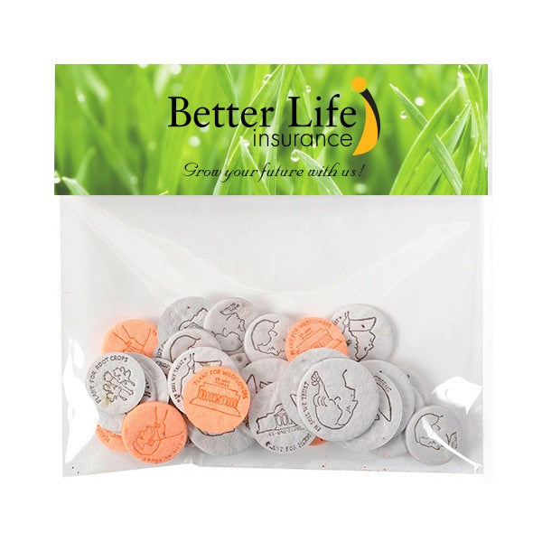 Vegetables & Greens Seed Paper Coins - Letterpressed in Cello Bag - 20 (Q675611)