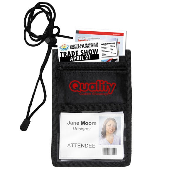 8 Function Tradeshow Neck Wallets  Imprinted with Logo (Q679611)