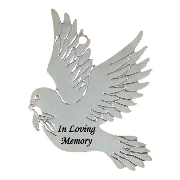 Silver Dove Ornament  Imprinted with Logo (Q680211)