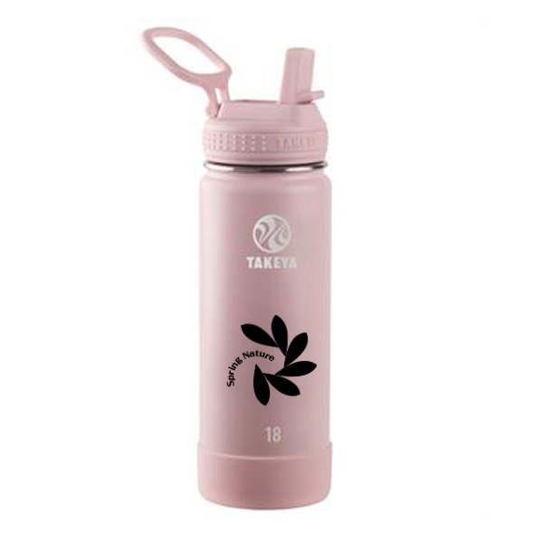 18 Oz. Takeya Actives Straw Lid Bottle - Blush  Imprinted with Logo (Q681622)
