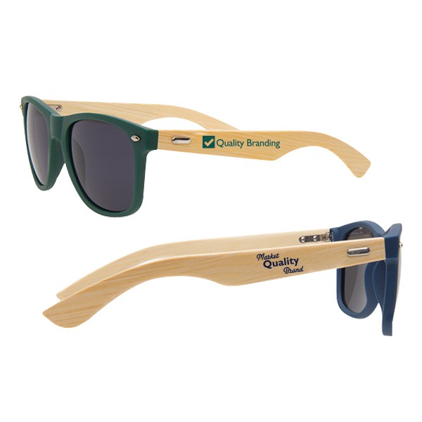 UV Wooden Bamboo Sunglasses  Imprinted with Logo (Q682511)