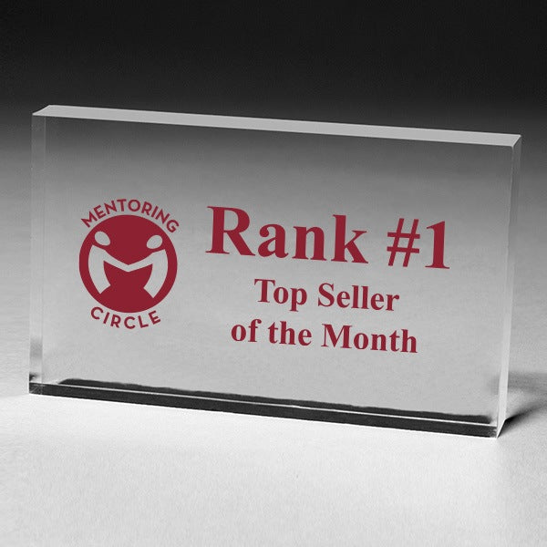Rectangular Acrylic Paperweight - 2-1/2” x 4” x 1/2” (Q689511)