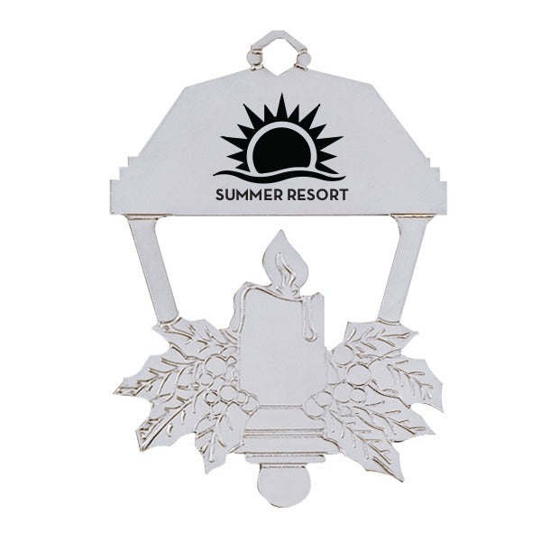Silver Lantern Ornament  Imprinted with Logo (Q690211)