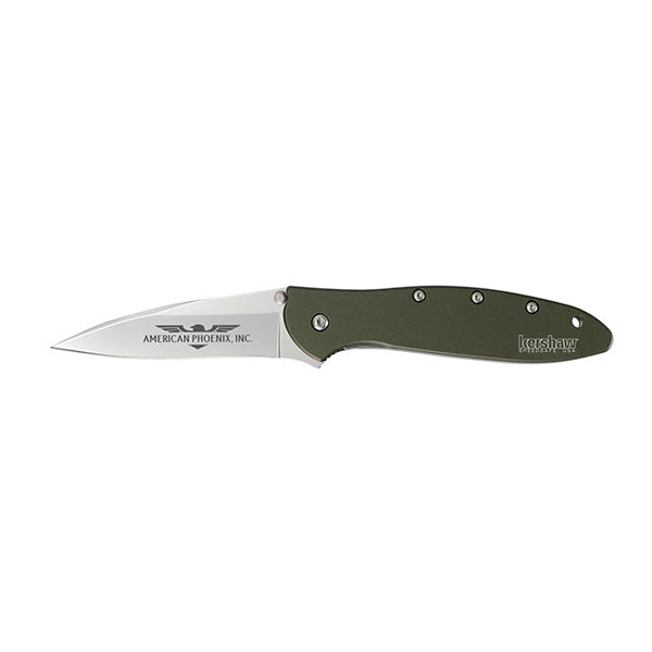 Kershaw® Leek Pocket Knife - Olive  Imprinted with Logo (Q696322)