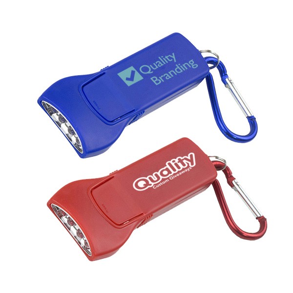 Full Color 4 LED Keyholder Keylite With Carabiner Clip (Q704611)
