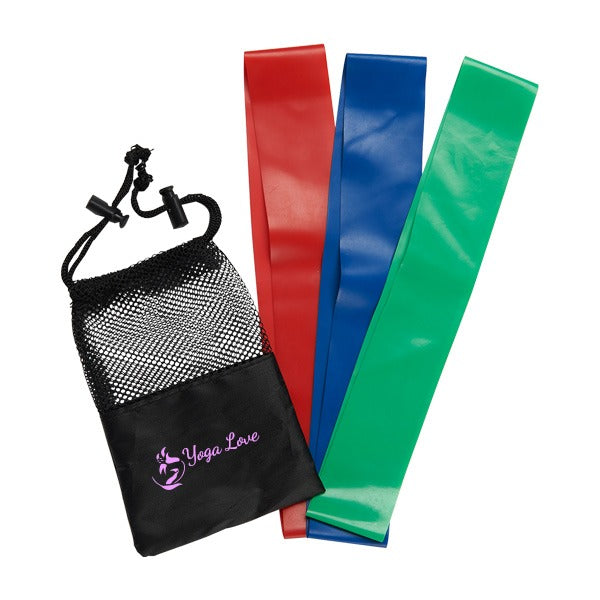 3 Piece Fitness Resistance Band Set  Imprinted with Logo (Q711211)
