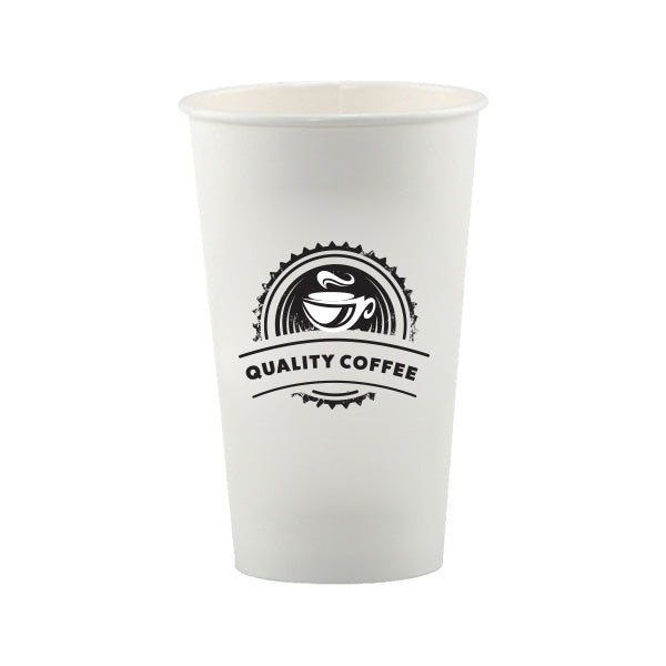 16 Oz. White Tradition Paper Cups  Imprinted with Logo (Q712211)