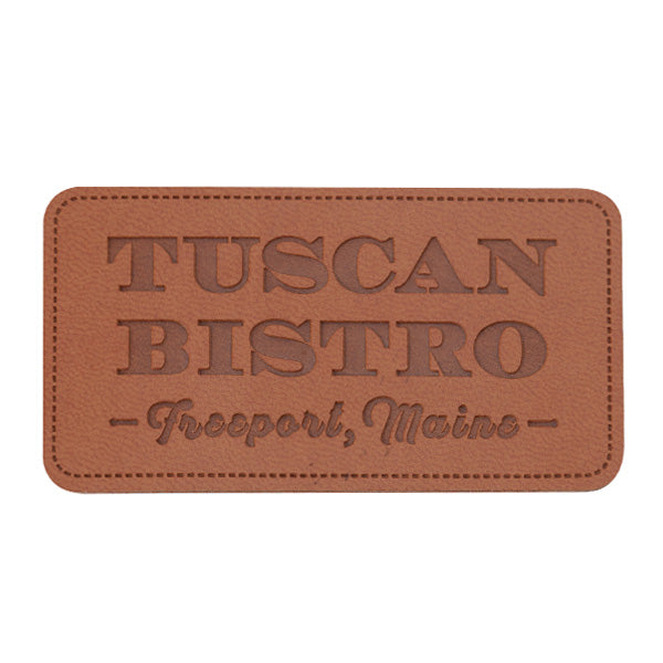 8 Inch Faux Leather Patches  Imprinted with Logo (Q716011)