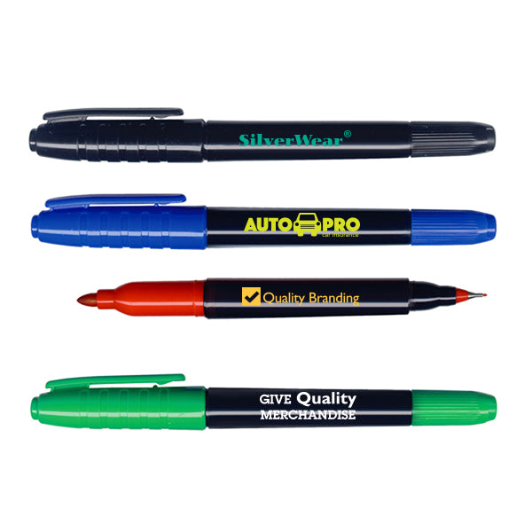Double Tip Permanent Markers  Imprinted with Logo (Q716511)