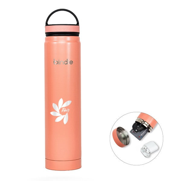 20 Oz. Slim Bindle Bottle - Coral  Imprinted with Logo (Q717522)