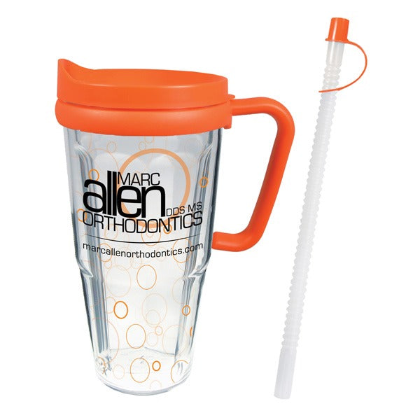 24 Oz. Thermal Travel Mug - Clear Film Insert  Imprinted with Logo (Q721522)