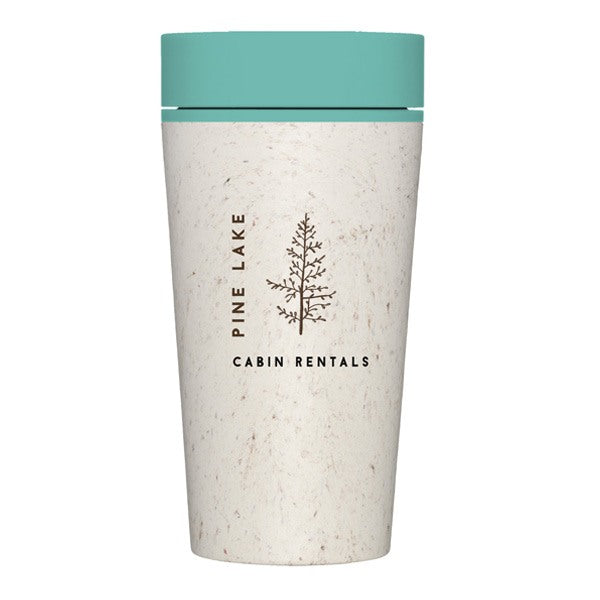 12 Oz. Circular Cup Travel Mug - Marine Green  Imprinted with Logo (Q727522)