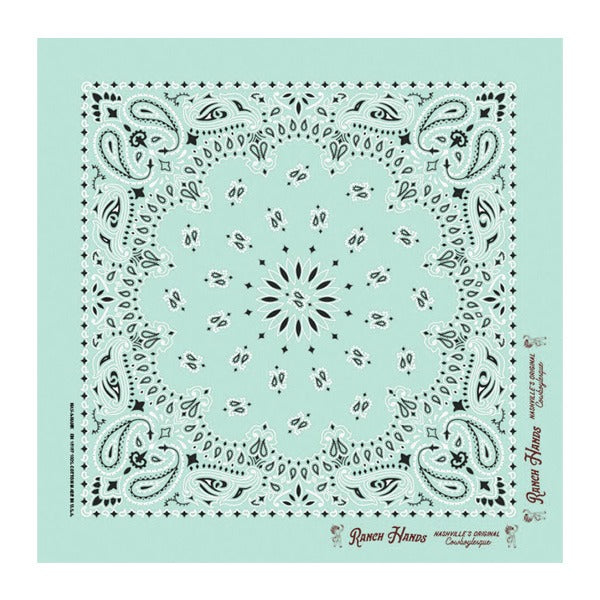 22 In Traditional USA Paisleys Bandana - Mint (Q736522)