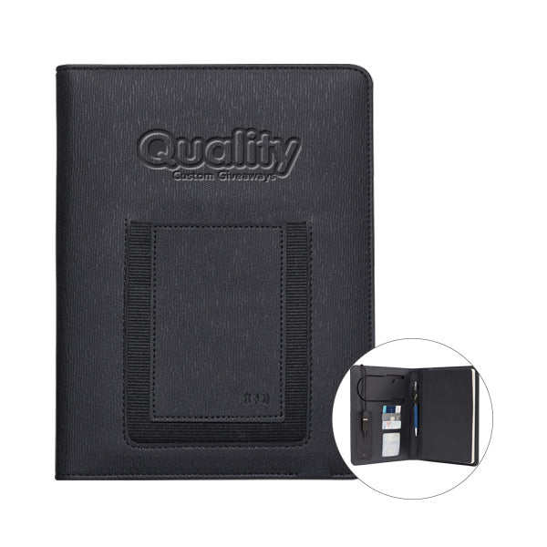 Roma Wireless Power Charger Refillable Journal  Imprinted with Logo (Q736911)
