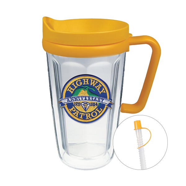 16 Oz. Thermal Travel Mug - Embroidered Emblem  Imprinted with Logo (Q741522)