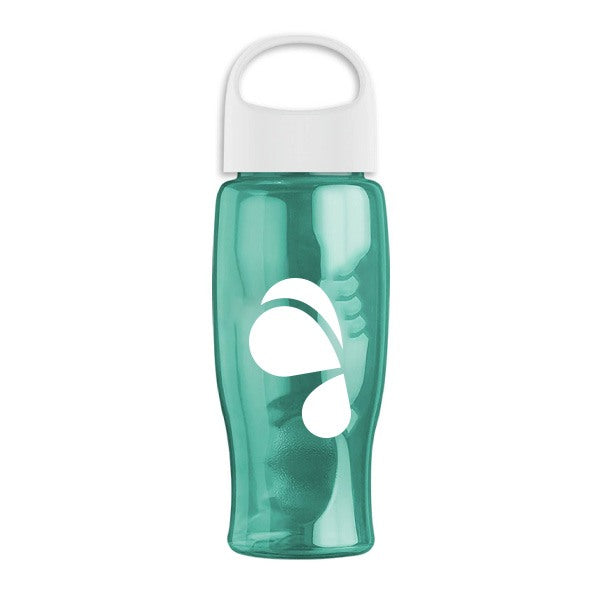 27 Oz. Poly-Pure Transparent Bottle - Oval Crest Lid (Q742722)