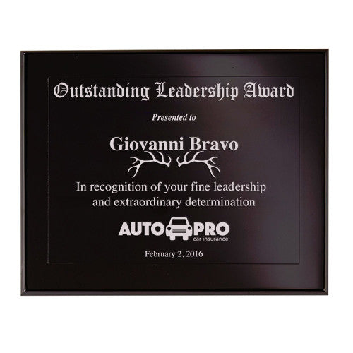 Large Onyx Plaque Awards  Imprinted with Logo (Q743776)