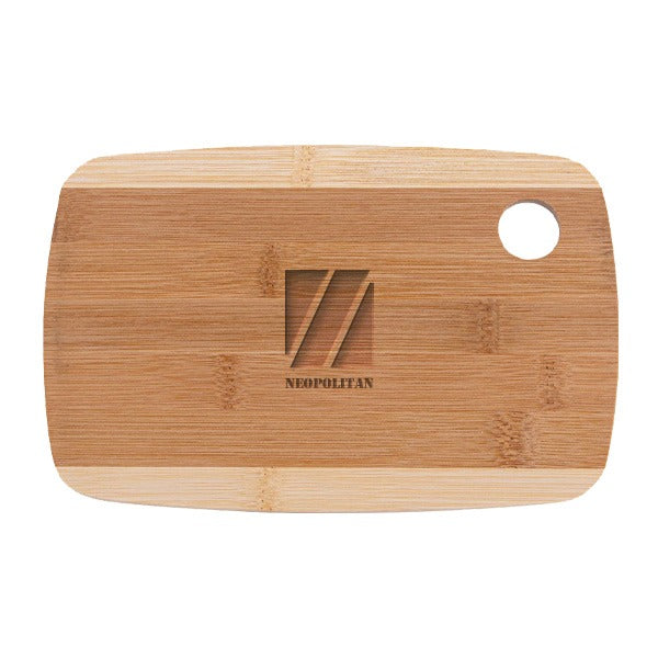 9 Inch Camden Two-Tone Bamboo Cutting Board  Imprinted with Logo (Q744622)