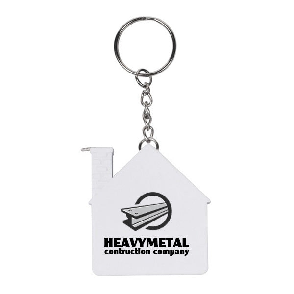3' House Tape Measures Key Chains  Imprinted with Logo (Q747911)