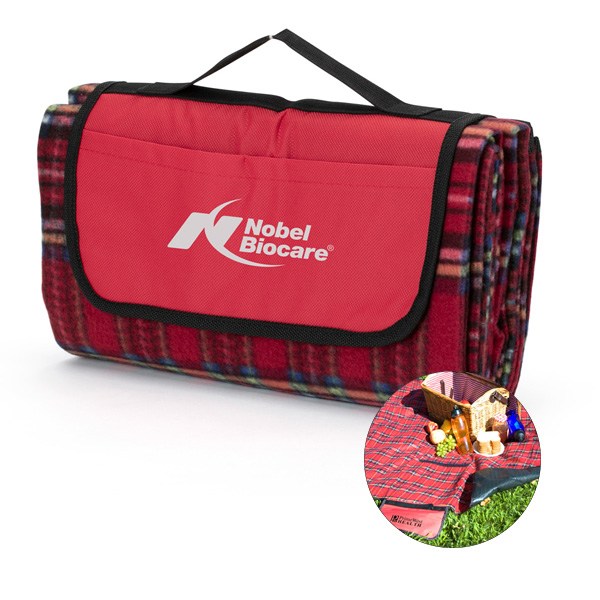 Plaid Picnic Blanket  Imprinted with Logo (Q749322)