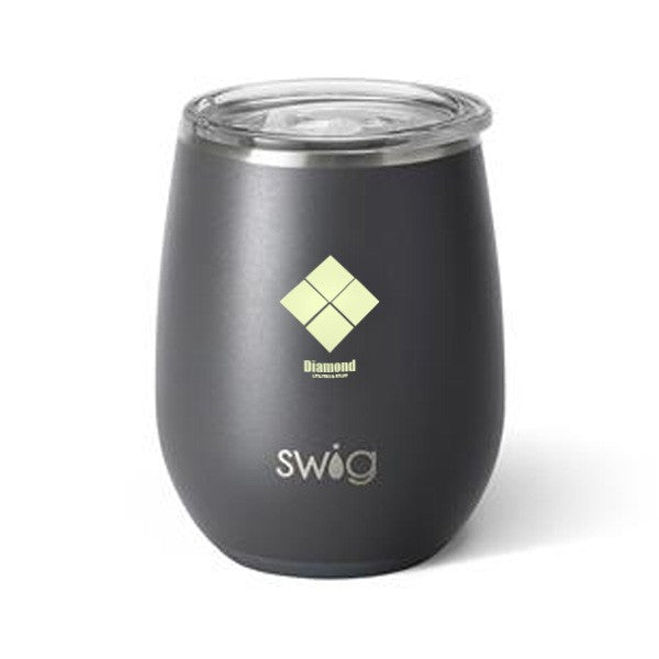 14 Oz. Swig Matte Stemless Wine Cup - Matte Grey (Q750522)