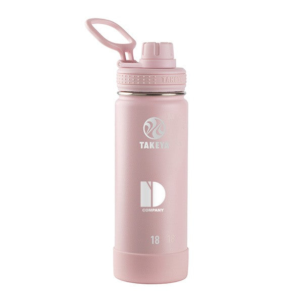 18 Oz. Takeya Actives Spout Lid Bottle - Blush  Imprinted with Logo (Q751622)